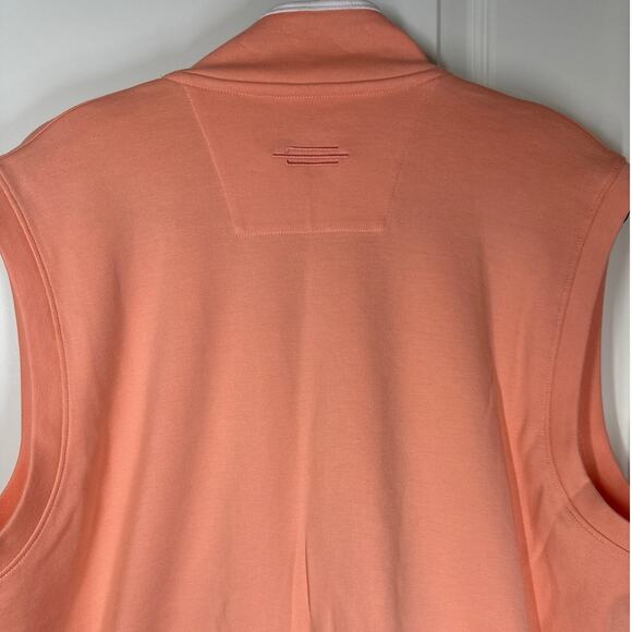 Carnoustie Golf Vest Men's Peach Orange Full 2-Way Zip Sleeveless Collared Sz L - Picture 5 of 8